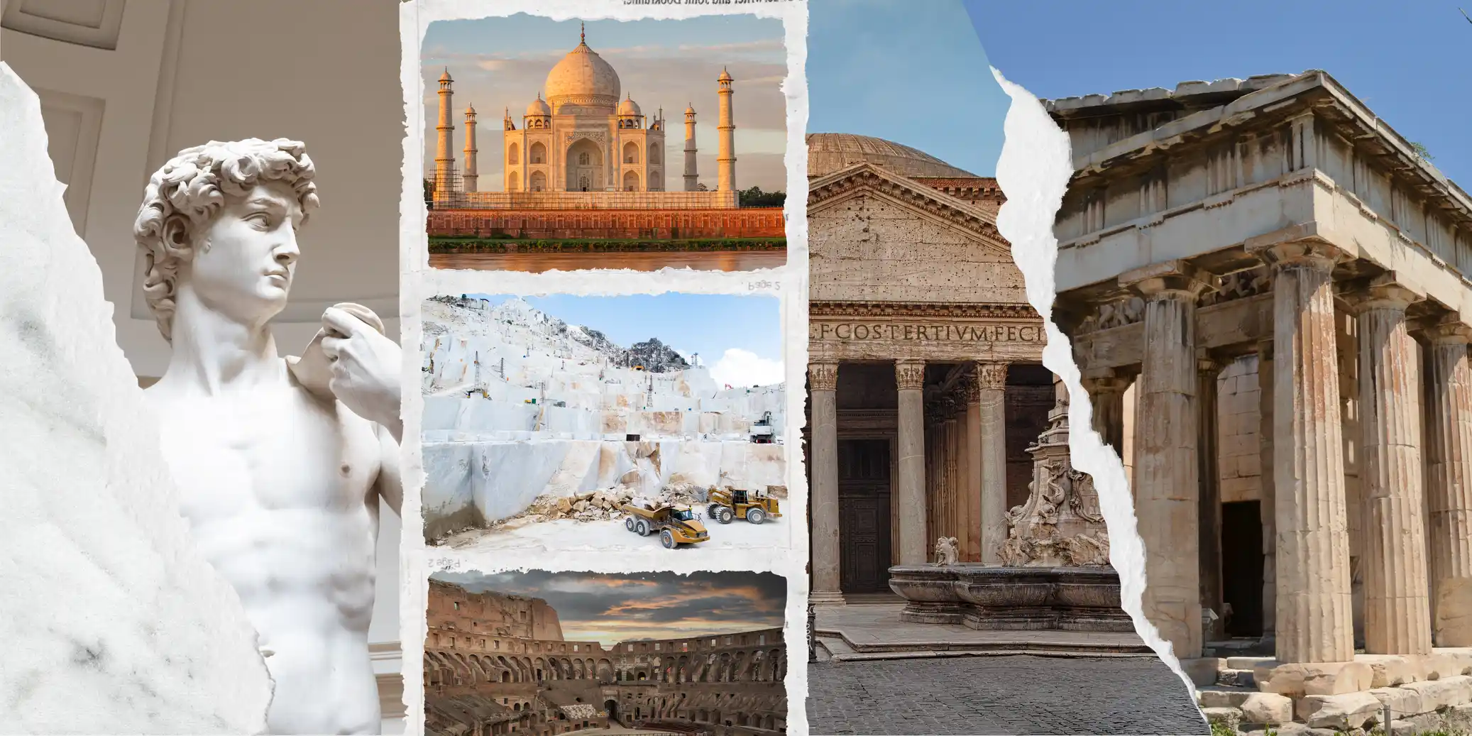 collage of marble monuments